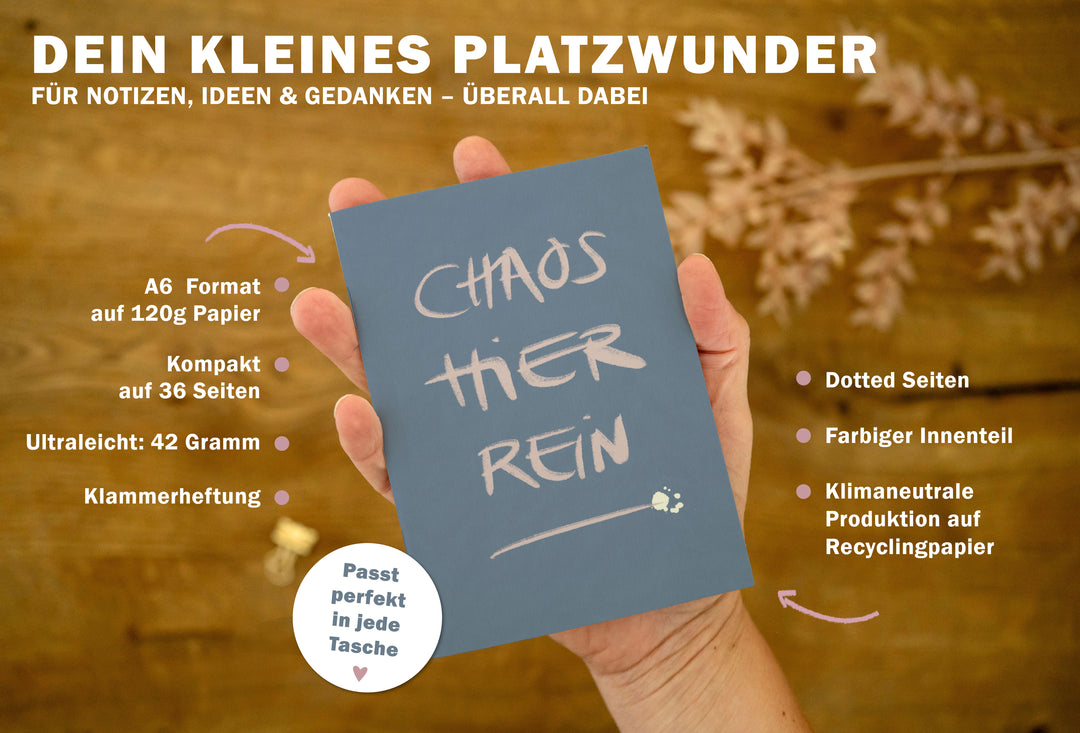 A6 Notizheft mit Punktraster für Skizzen, Mindmaps, Bullet-Journal