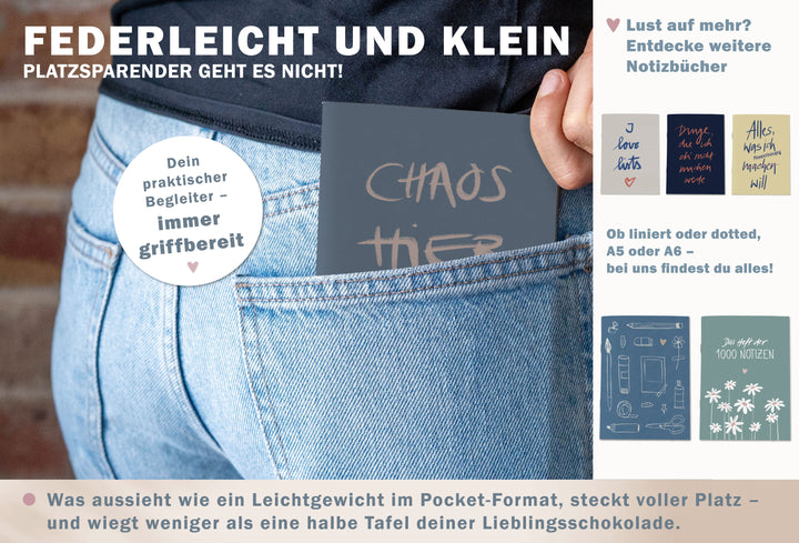 Handliches Notizheft für Ideen und um Gedanken zu sortieren