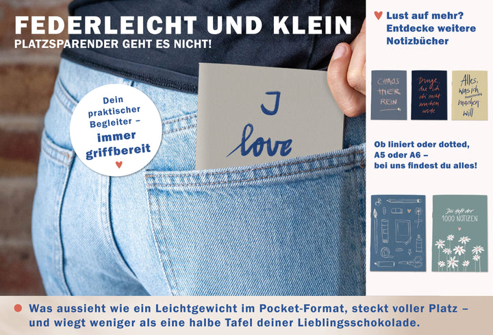 Handliches Notizheft mit Listen für Ideen und um To-dos zu sortieren