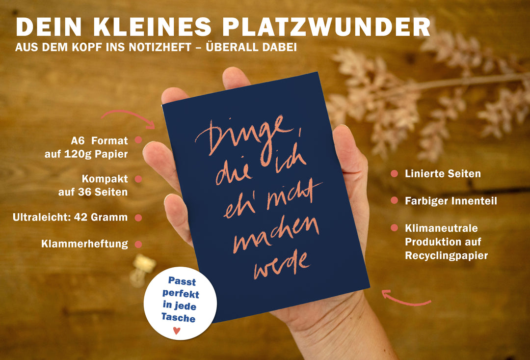 Pocket Notizheft A6, Geschenkidee für Schule Studium