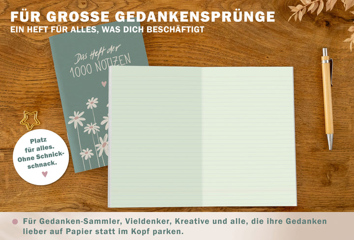 Handliches A5 Schreibheft aus Recyclingpapier für Ideen, Pläne und Notizen