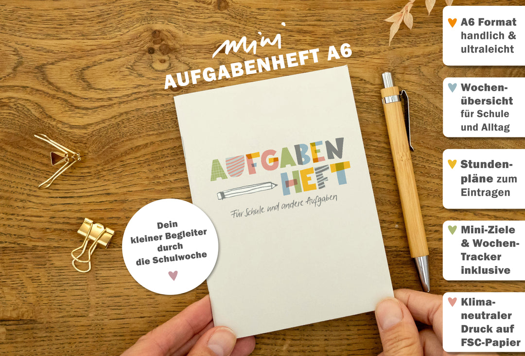 Itenga Hausaufgabenheft Taucher A5 – Stundenplan, Noten & Kalender Im Praktischen A5-Format (96 Seiten, Liniert)