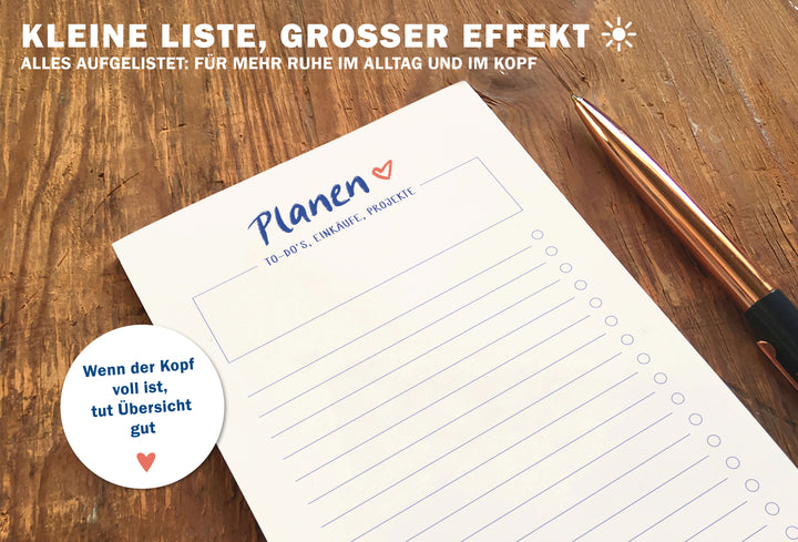 Abreißblock DIN lang mit Titel-Feld und Linien