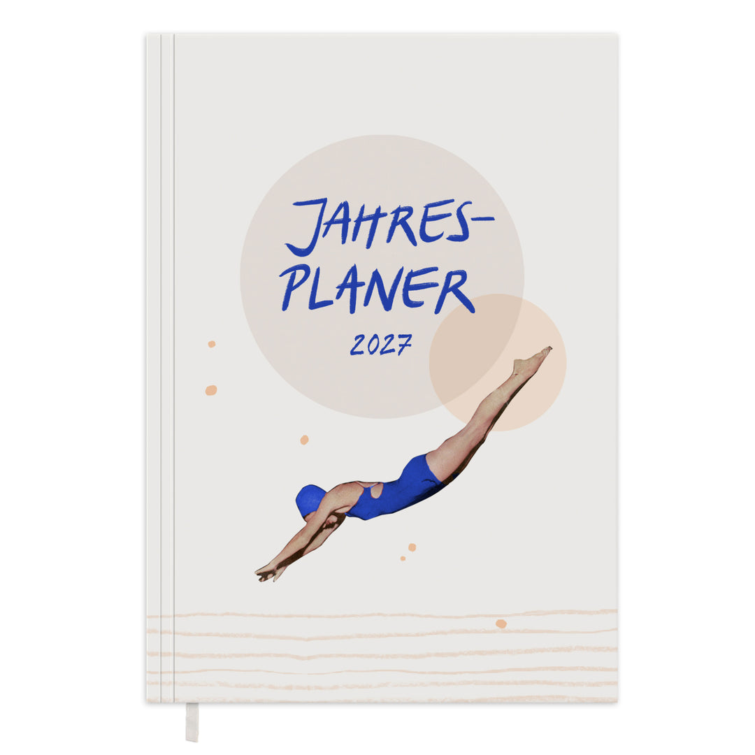 Wochenplaner 2027 A5 Softcover in Weiß mit Springerin Cover, Leseband und nachhaltigem FSC Papier