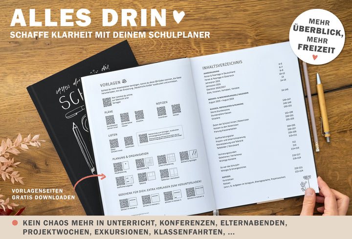 Lehrerkalender 2025 2026 | A4 Lehrerplaner für Unterrichtsvorbereitung & Schuljahr Planung | 1 Doppelseite pro Woche | klimaneutral, Schwarz Weiß