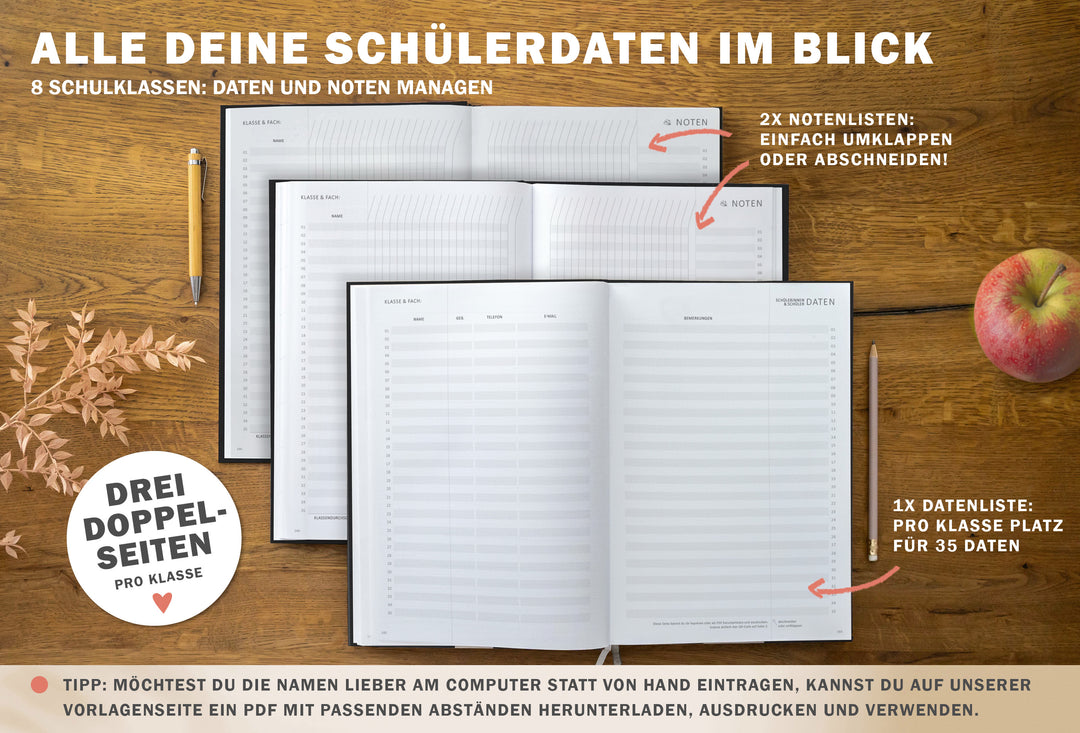 Lehrerkalender 2025 2026 | A4 Lehrerplaner für Unterrichtsvorbereitung & Schuljahr Planung | 1 Doppelseite pro Woche | klimaneutral, Schwarz Weiß