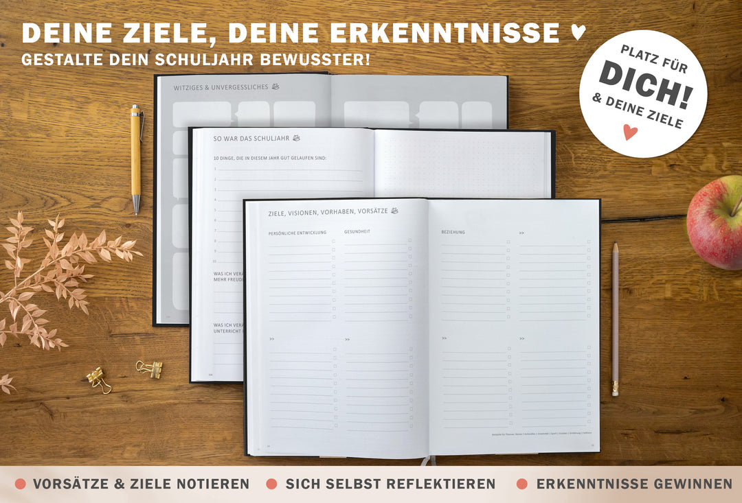 Lehrerkalender 2025 2026 | A4 Lehrerplaner für Unterrichtsvorbereitung & Schuljahr Planung | 1 Doppelseite pro Woche | klimaneutral, Schwarz Weiß