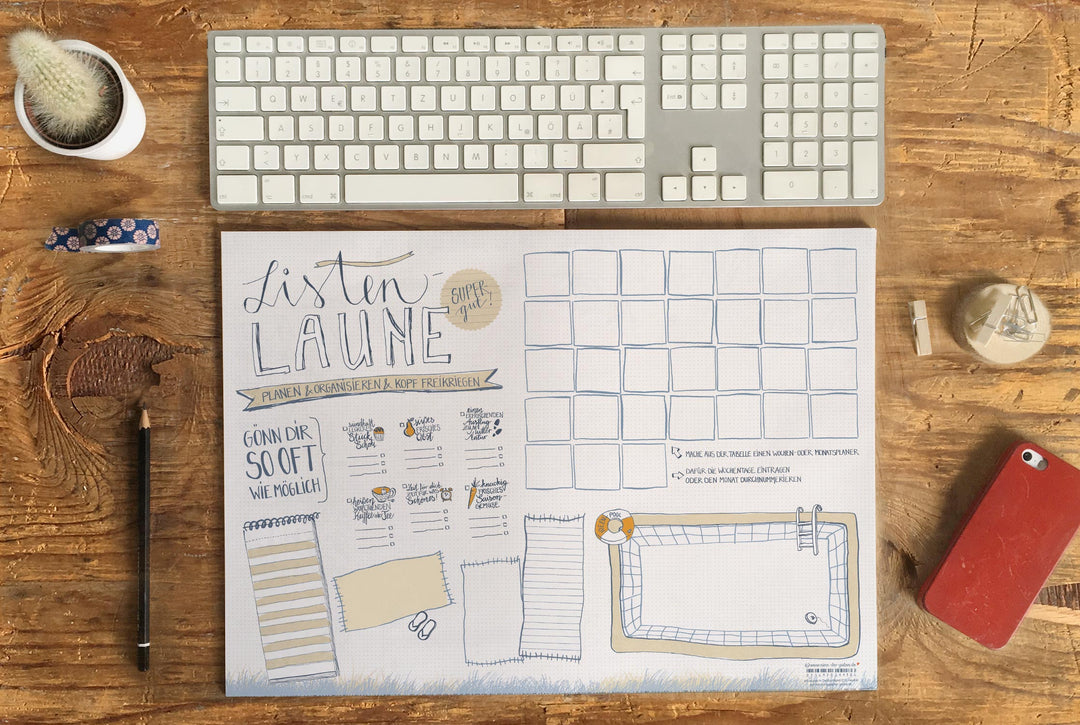 Nachhaltige Wochenplaner-Unterlage A3 aus Recyclingpapier