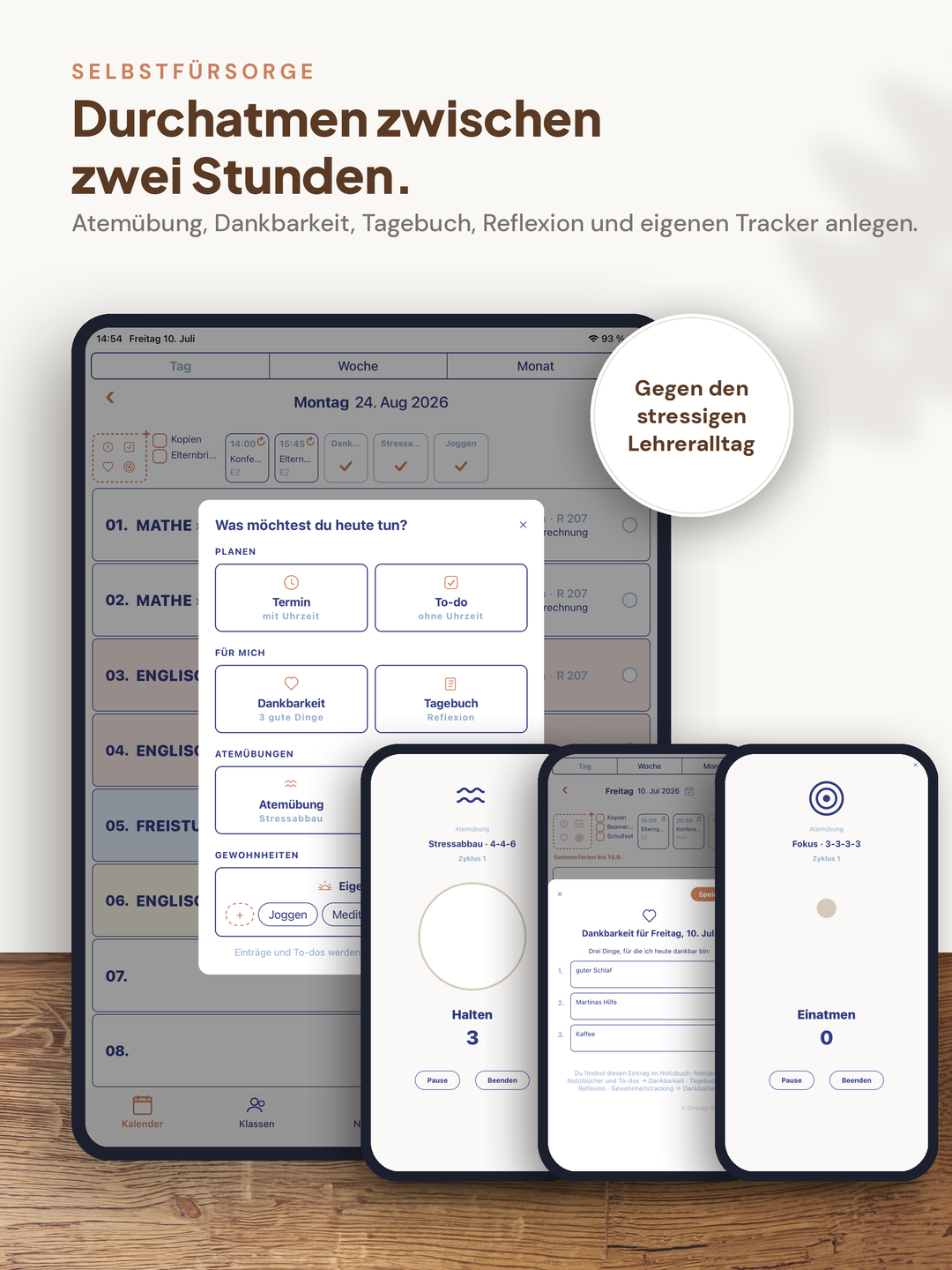 Lehrerapp Selbstfürsorge Burnout