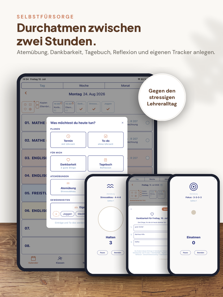 Lehrerapp Selbstfürsorge Burnout