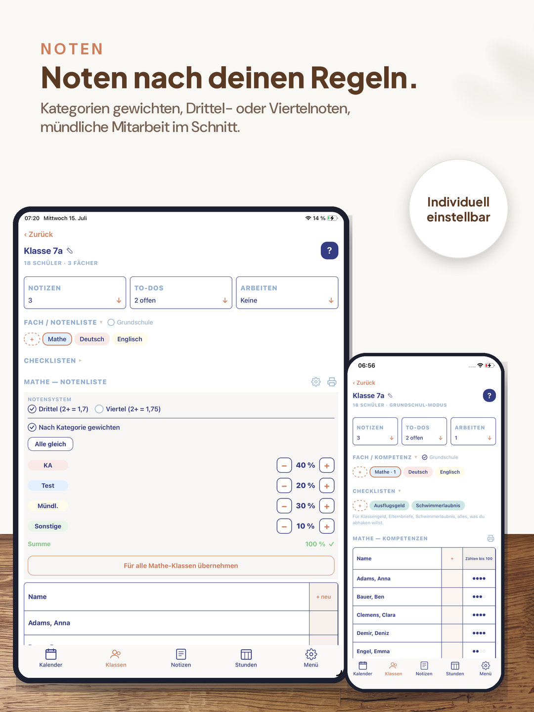 Lehrerapp Noten