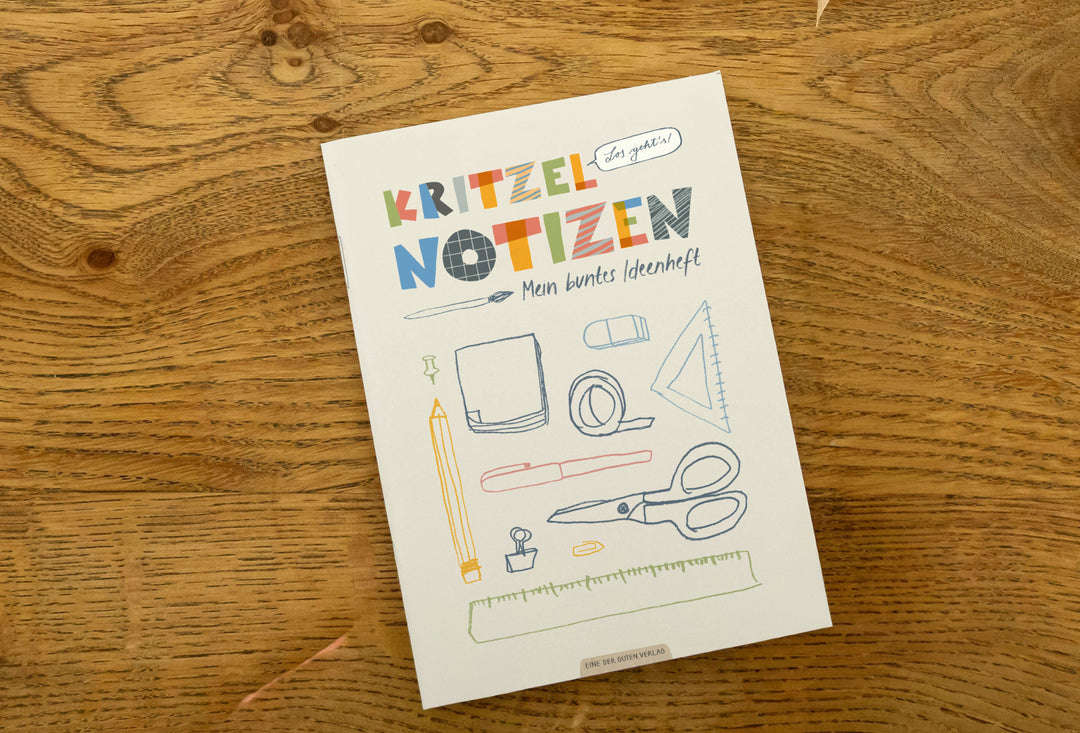 Kritzelheft für Kinder aus Recyclingpapier, klimaneutral gedruckt