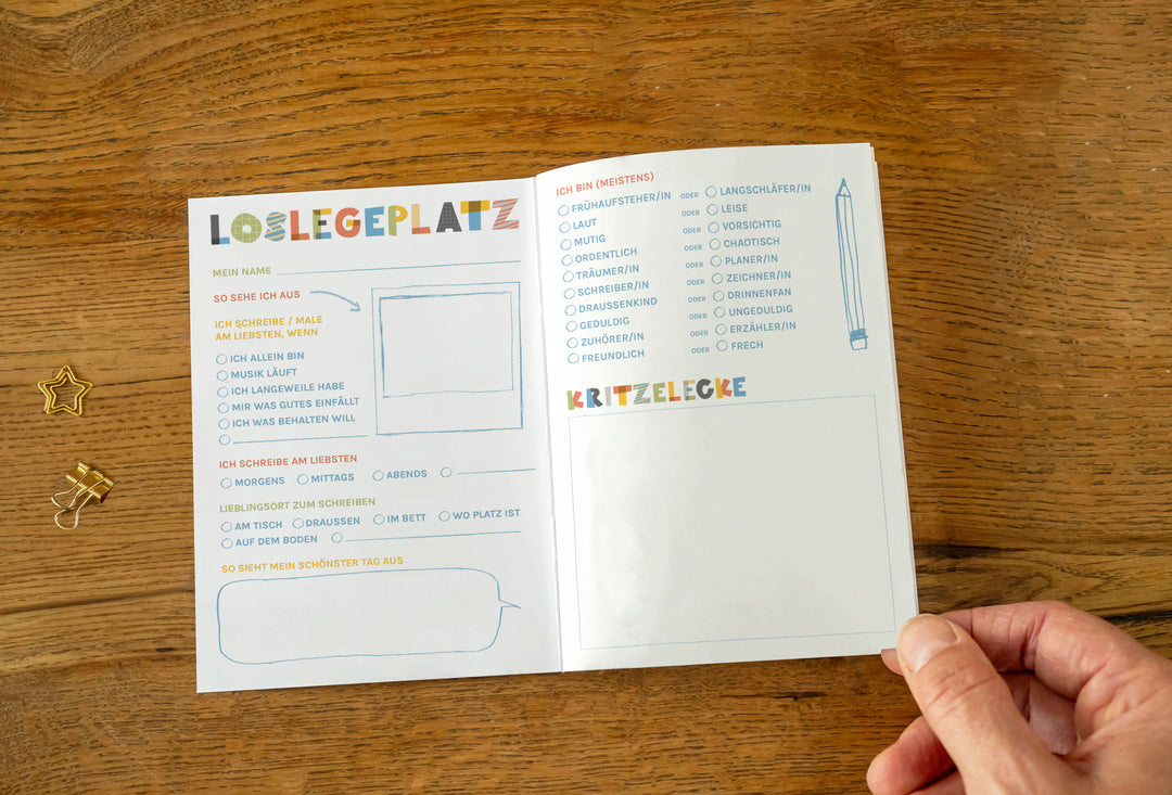 Kreatives Mitmachheft für Kinder zum Schreiben, Zeichnen und Abhaken