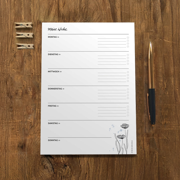 Wochenplaner Abreißblock Recyclingpapier