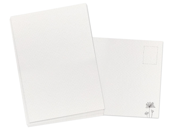 Blanko Aquarellpapier Postkarten | weiß, A6, 300 g Karton, zum selbst gestalten | DIY Karten zum Selbstbesschreiben und Selbstbedrucken | klimaneutral