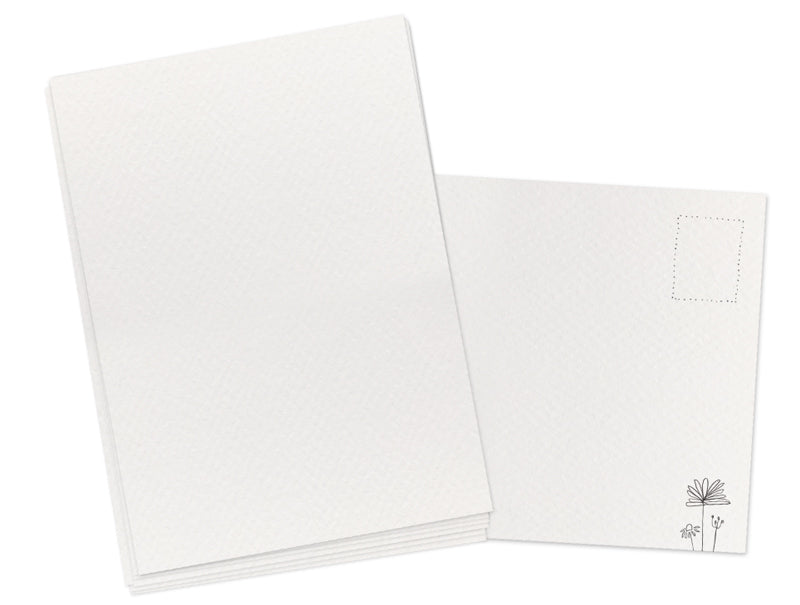 Blanko Aquarellpapier Postkarten | weiß, A6, 300 g Karton, zum selbst gestalten | DIY Karten zum Selbstbesschreiben und Selbstbedrucken | klimaneutral