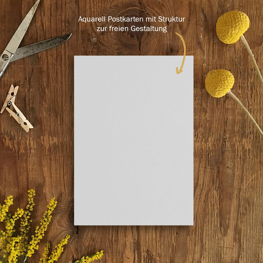 Blanko Aquarellpapier Postkarten | weiß, A6, 300 g Karton, zum selbst gestalten | DIY Karten zum Selbstbesschreiben und Selbstbedrucken | klimaneutral