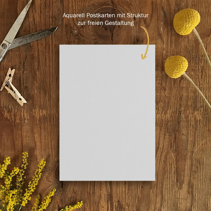 Blanko Aquarellpapier Postkarten | weiß, A6, 300 g Karton, zum selbst gestalten | DIY Karten zum Selbstbesschreiben und Selbstbedrucken | klimaneutral