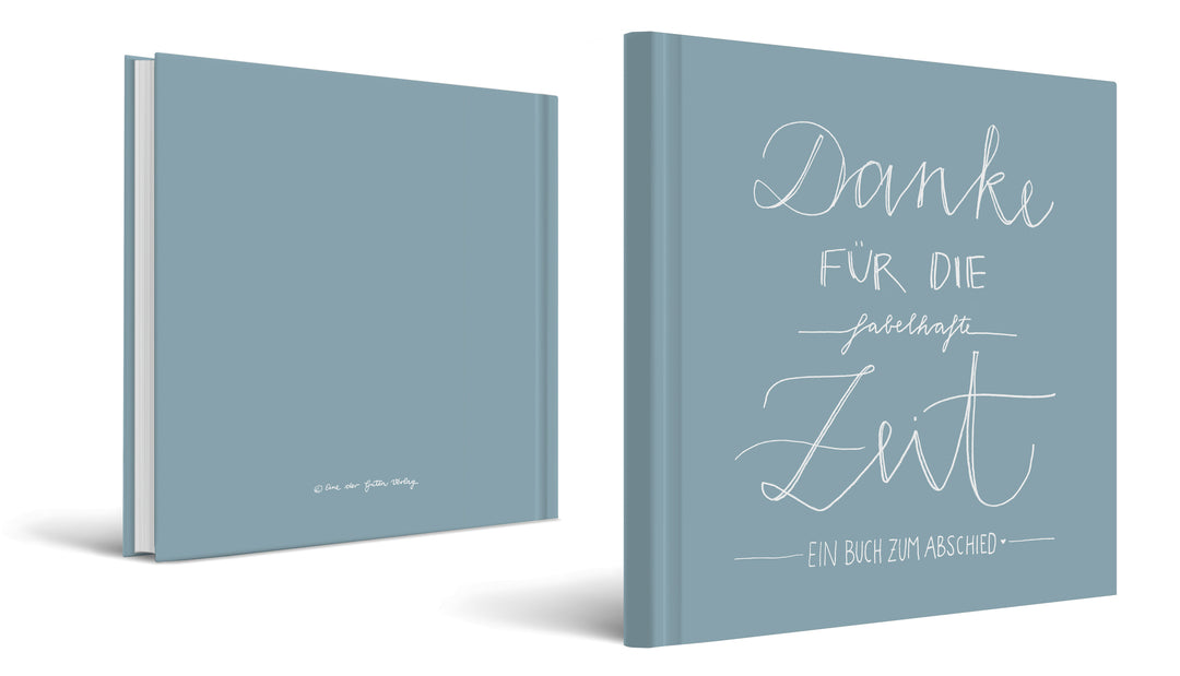 Abschiedsbuch für Kollegen, Lehrer, Freunde - Danke für die fabelhafte Zeit - Abschiedsgeschenk, Blau Grau, 100 Blanko Seiten, Hardcover, 120g FSC Papier