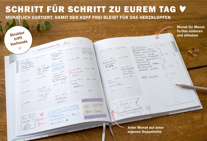 Hochzeitsplaner mit detailliertem Zeitplan