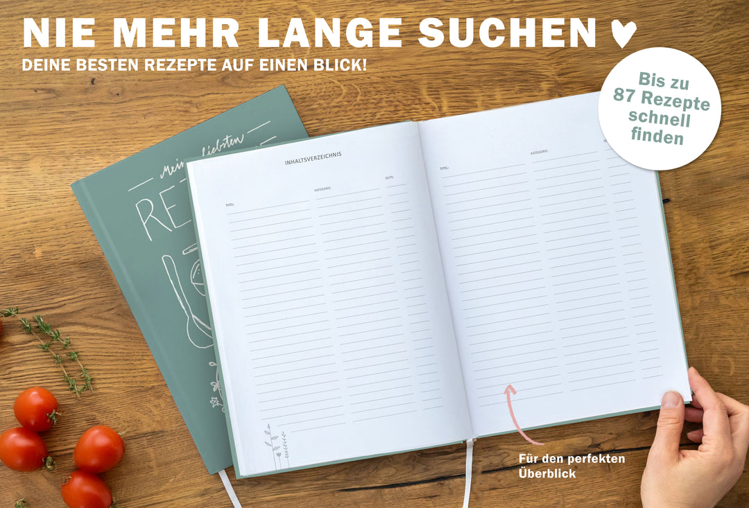 Rezeptebuch zum Rezepte sammeln und als Geschenkidee zum Auszug oder Schulabschluss