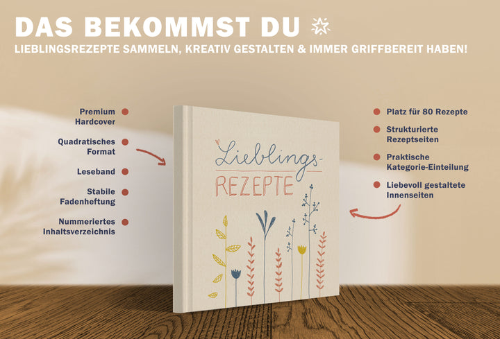 Rezeptebuch zum Rezepte sammeln und als Geschenkidee zum Auszug oder Schulabschluss