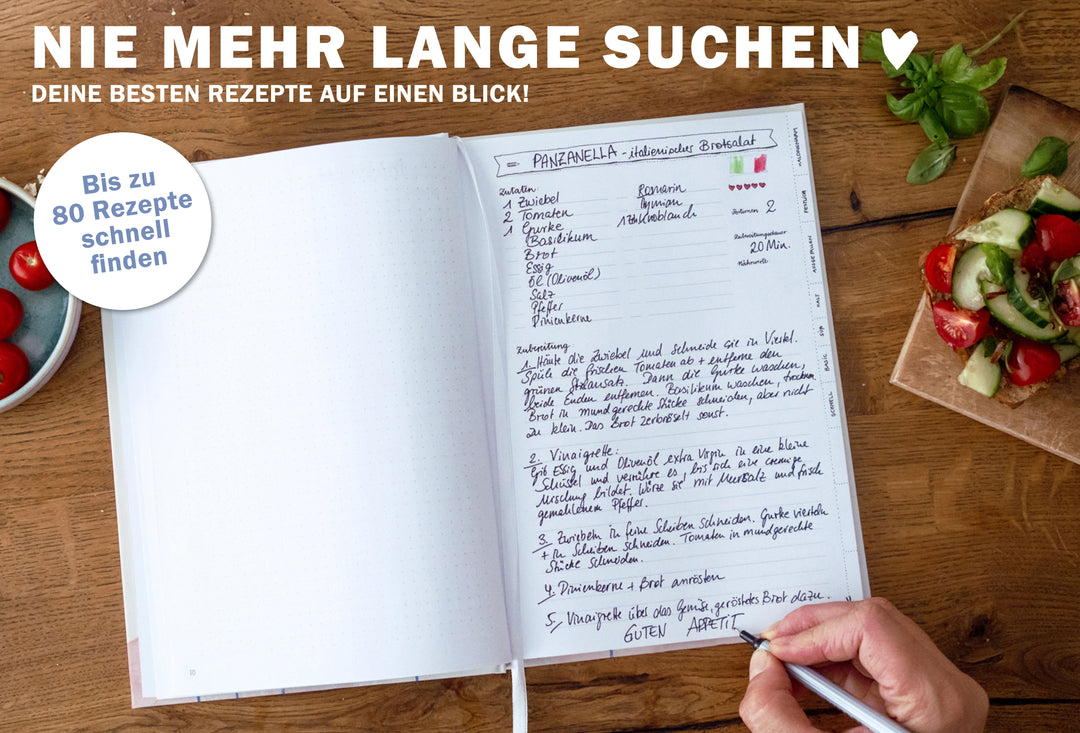 Rezeptbuch zum Selberschreiben - selbst gemacht! - DIY Kochbuch für deine besten Rezepte, Kreatives Geburtstagsgeschenk, Creme, Hardcover, 17x24 cm