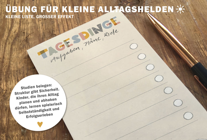 Kinder To-Do Block als Geschenkidee zu Einschulung, Geburtstag, Nikolaus, Weihnachten