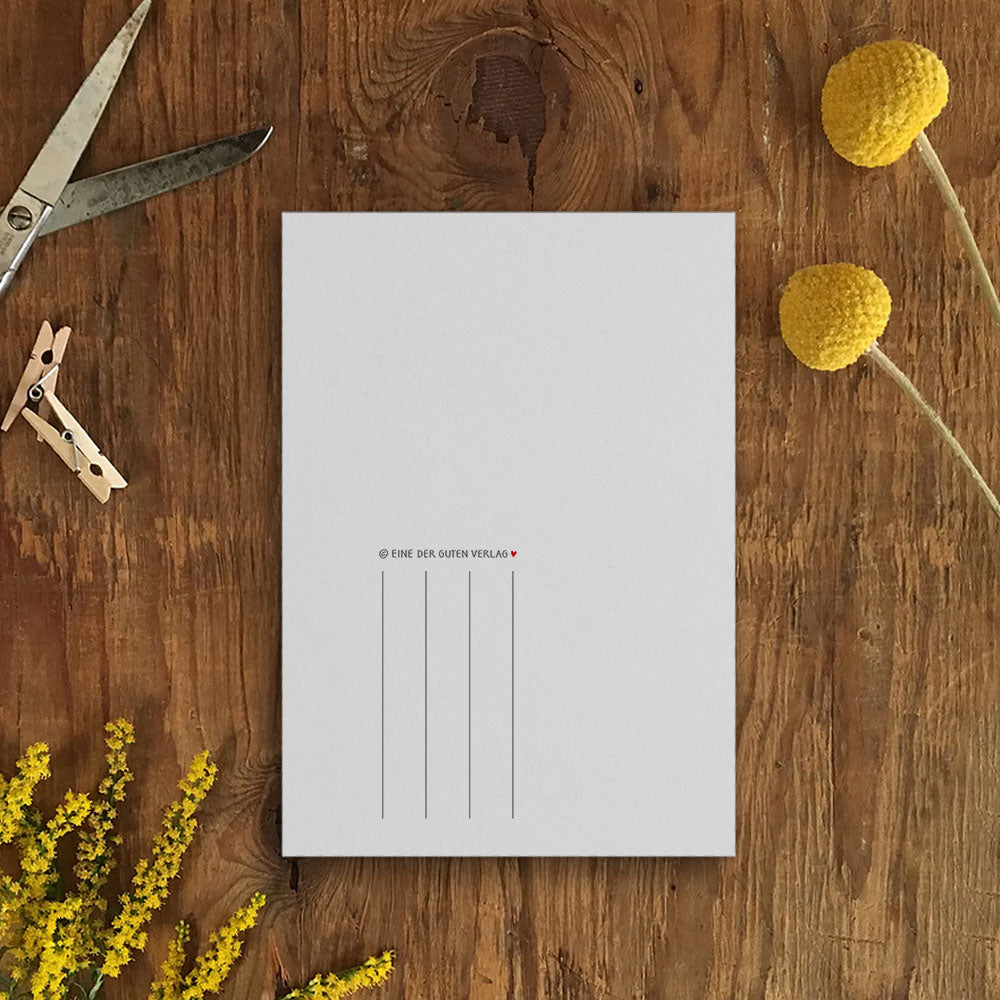 Nachhaltige Postkarte „Herzlichen Glückwunsch“ mit gezeichneter Vase