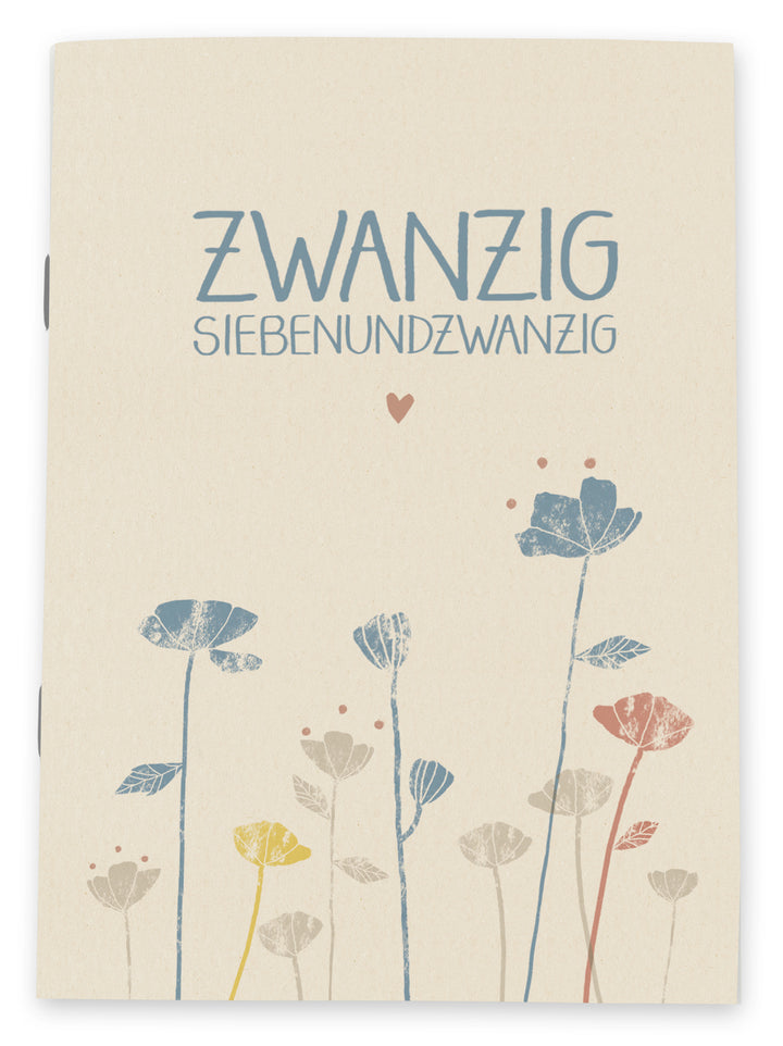 A6 Taschenkalender 2027 in Creme, leichtes Kalenderheft für die Hosentasche mit Monatsübersicht und Notizseiten