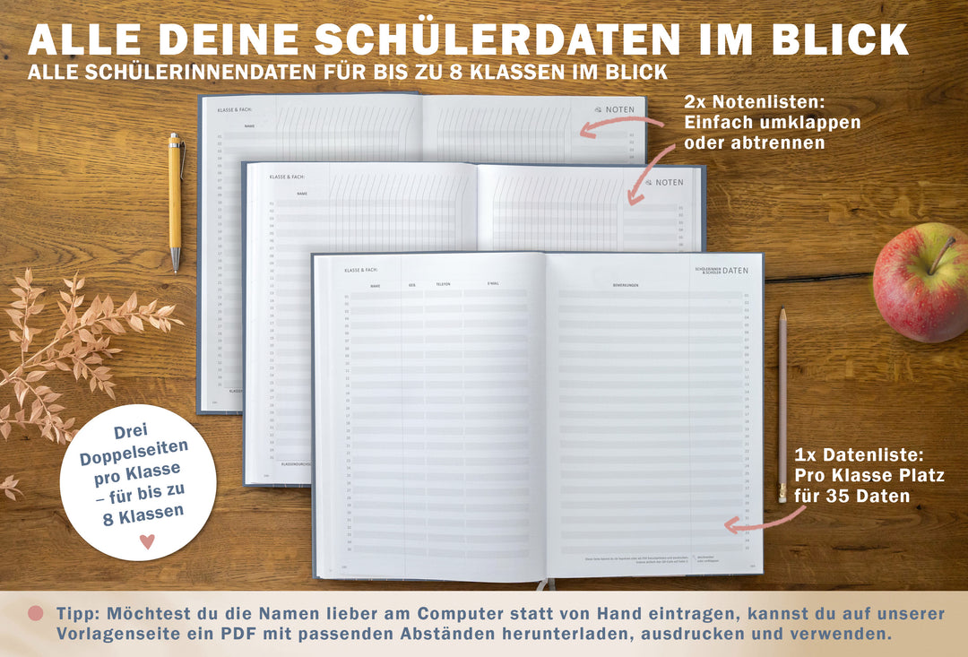 Lehrerkalender 2026 2027 | A4 Lehrer-Planer für Unterrichtsvorbereitung & Schuljahr Planung | 1 Doppelseite pro Woche | klimaneutral, blau rosa