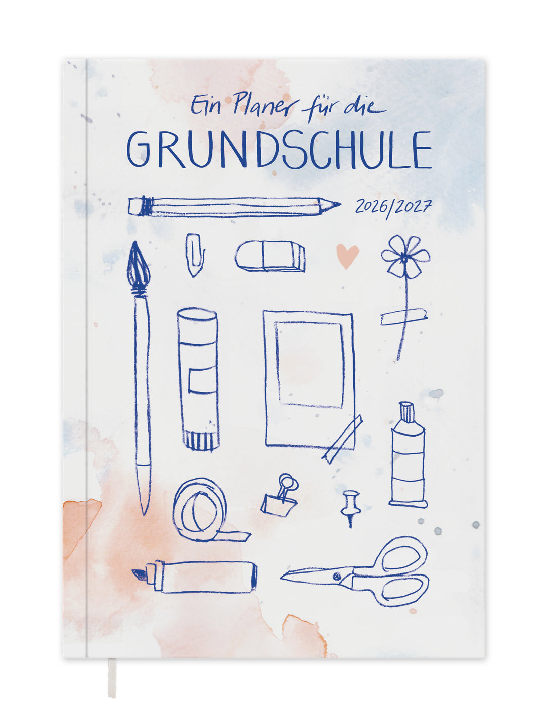 Lehrerkalender 2026 2027 | A4 Grundschulplaner Softcover für Schuljahr Planung | 1 Doppelseite pro Woche | klimaneutral, blau orange