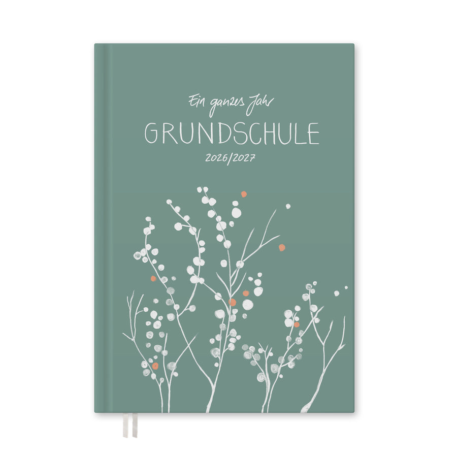 Lehrerkalender 2026 2027 | A4 Grundschulplaner für Unterrichtsvorbereitung & Schuljahr Planung | 1 Doppelseite pro Woche | klimaneutral, mint mit Blumen