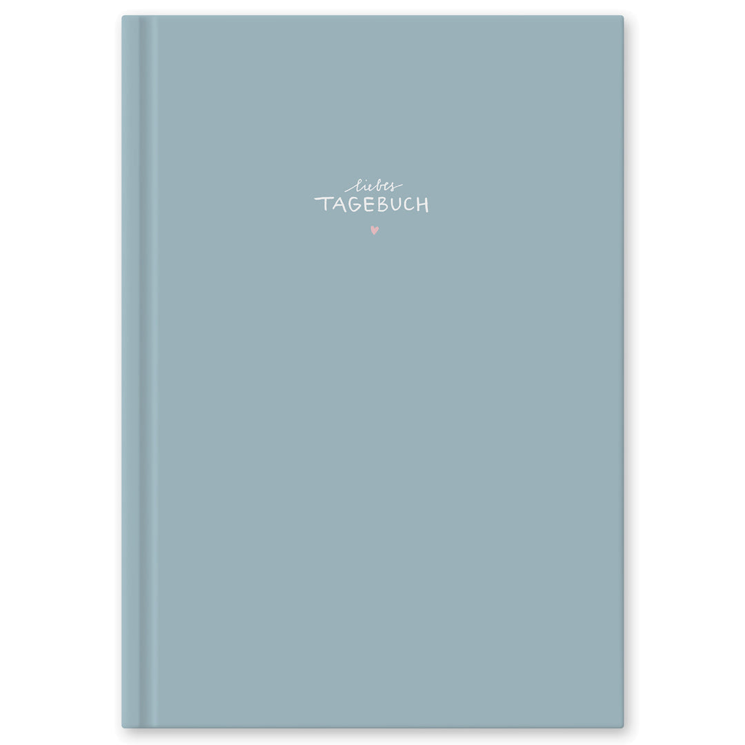 Liebes Tagebuch, großes Notizbuch und Tagebuch für Erwachsene, Mädchen und Jungen, liniert, 120 Seiten, 80 g Recyclingpapier, Hardcover 18x24,5cm, Blau