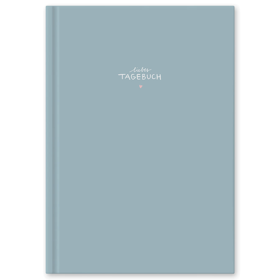 Liebes Tagebuch, großes Notizbuch und Tagebuch für Erwachsene, Mädchen und Jungen, liniert, 120 Seiten, 80 g Recyclingpapier, Hardcover 18x24,5cm, Blau