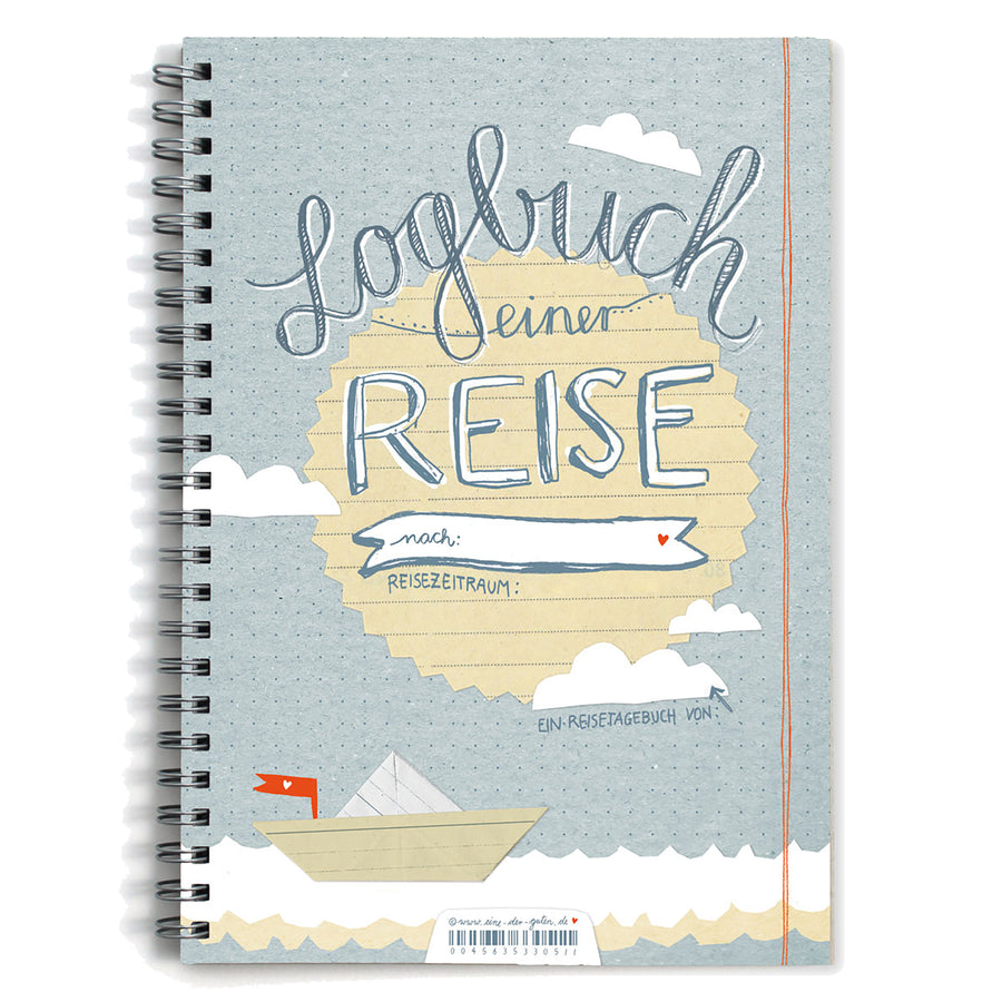 Reisetagebuch A5 zum selberschreiben & gestalten | Logbuch einer Reise | dotted, Blau