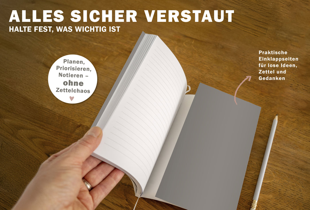 A5 Terminkalender 2026 mit blanko Seiten liniert für To-Do & Check-Listen zum Abhaken