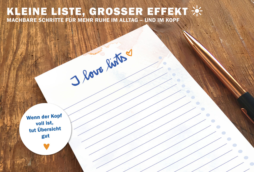 Einkaufszettel block aus Recyclingpapier DIN lang, 50 Blatt zum Abreißen