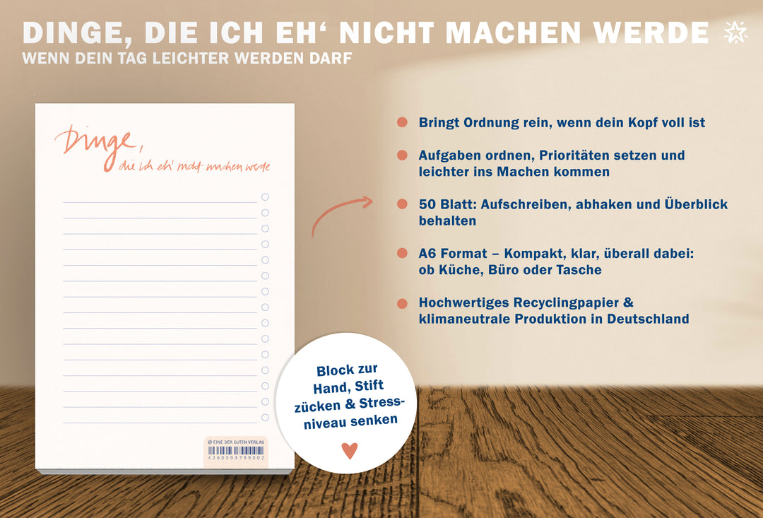 Witziger Abreissblock mit To-do-Liste
