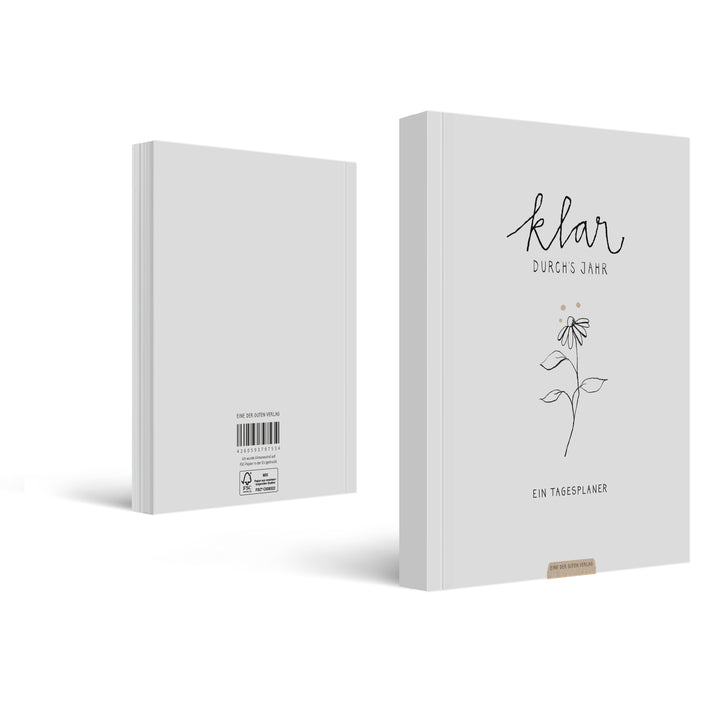 A5 Terminkalender undatiert - Klar durchs Jahr | Tagesplaner und Notizbuch für mehr Achtsamkeit | Softcover Taschenkalender Terminplaner | Weiß