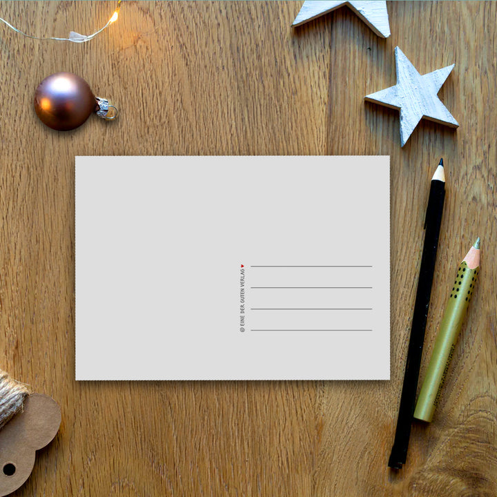 Weihnachtskarte minimalistisch Blau Gold für Geschäftskunden und private Grüße an Freundinnen und Familie