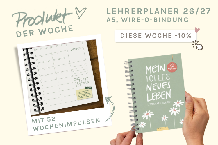 lehrerplaner 2026 2027 lehrerkalender A5 Wire-O mit Wochenimpulsen