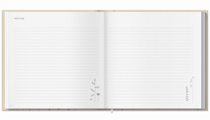 Rezeptbuch zum Selberschreiben | blanko Kochbuch für 80 Lieblingsrezepte | Blumen Design in Creme Beige | Premium Hardcover, 21x21 cm