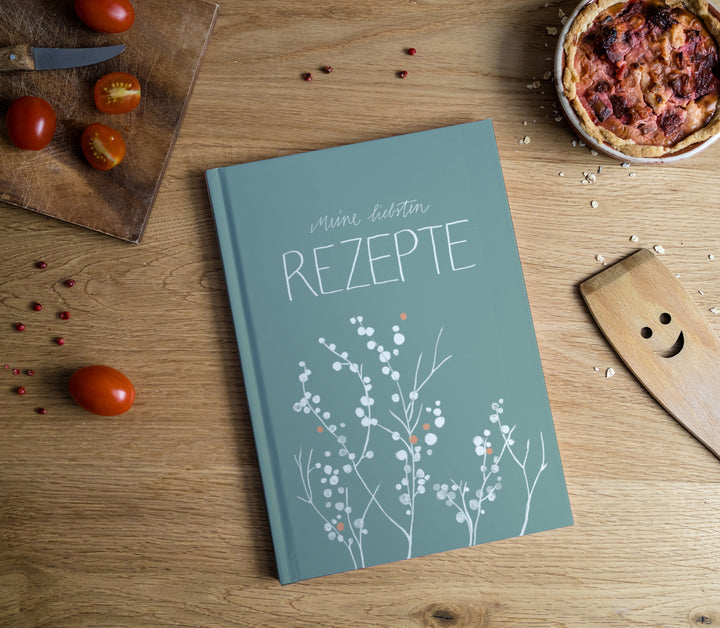 Rezeptbuch zum Selberschreiben - selbst gemacht! - DIY Kochbuch für deine besten Rezepte, Kreatives Geburtstagsgeschenk, Mint, Hardcover, 17x24 cm