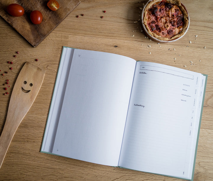 Rezeptbuch zum Selberschreiben - selbst gemacht! - DIY Kochbuch für deine besten Rezepte, Kreatives Geburtstagsgeschenk, Mint, Hardcover, 17x24 cm