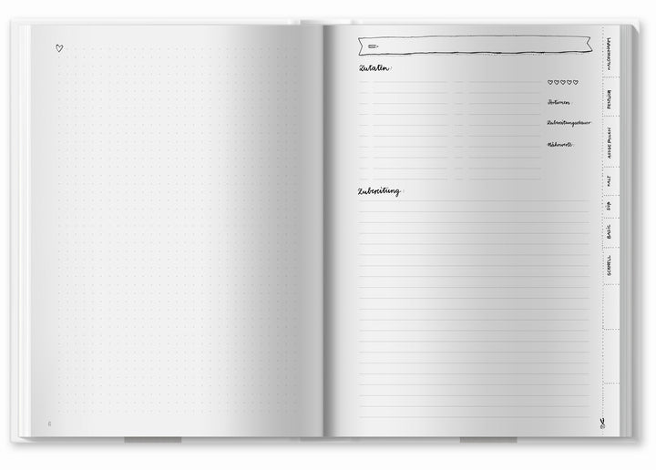 Rezeptbuch zum Selberschreiben - selbst gemacht! - DIY Kochbuch für deine besten Rezepte, Kreatives Geburtstagsgeschenk, Mint, Hardcover, 17x24 cm