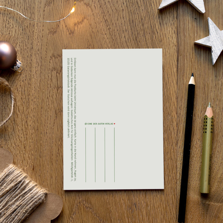 Weihnachtskarte und Geschenkidee Gutschein für weiße Weihnachten als Weihnachtsgruß für Freunde und Familie