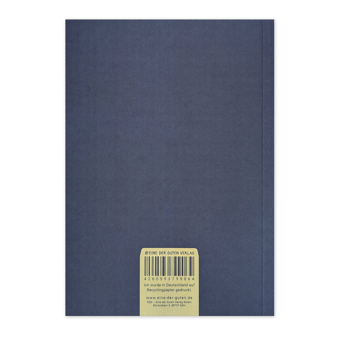 Kalender Tagebuch 2027 Softcover A5 Rückseite in Blau, 53 Aufgaben, Recyclingpapier