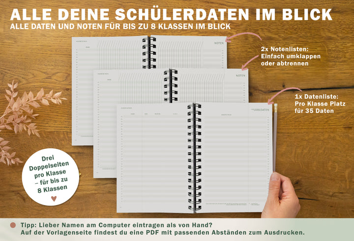 A5 Lehrerplaner 2026/2027 mit 52 Wochenimpulsen - Mein tolles neues Leben, Wire-O Softcover Lehrerkalender, FSC Papier, klimaneutral