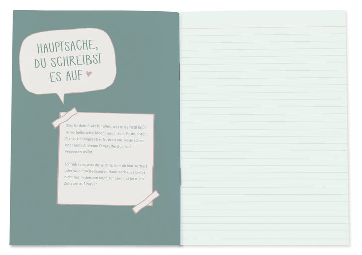 Listenheft A5 mit Klammerheftung und Blumenillustration